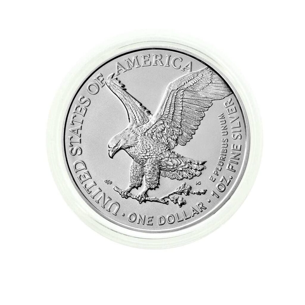 OBVERSE: 2024 American Silver Eagle .999 Fine Silver in Direct Fit Air Tite with our Certificate of Authenticity Dollar Uncirculated US Mint 